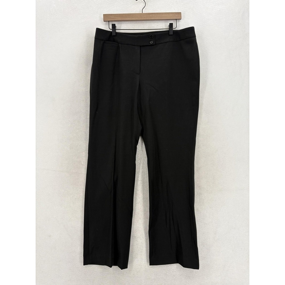 Talbots Signature Dress Pants Womens 14 Black Twill Straight Leg Stretch Career